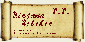 Mirjana Milikić vizit kartica